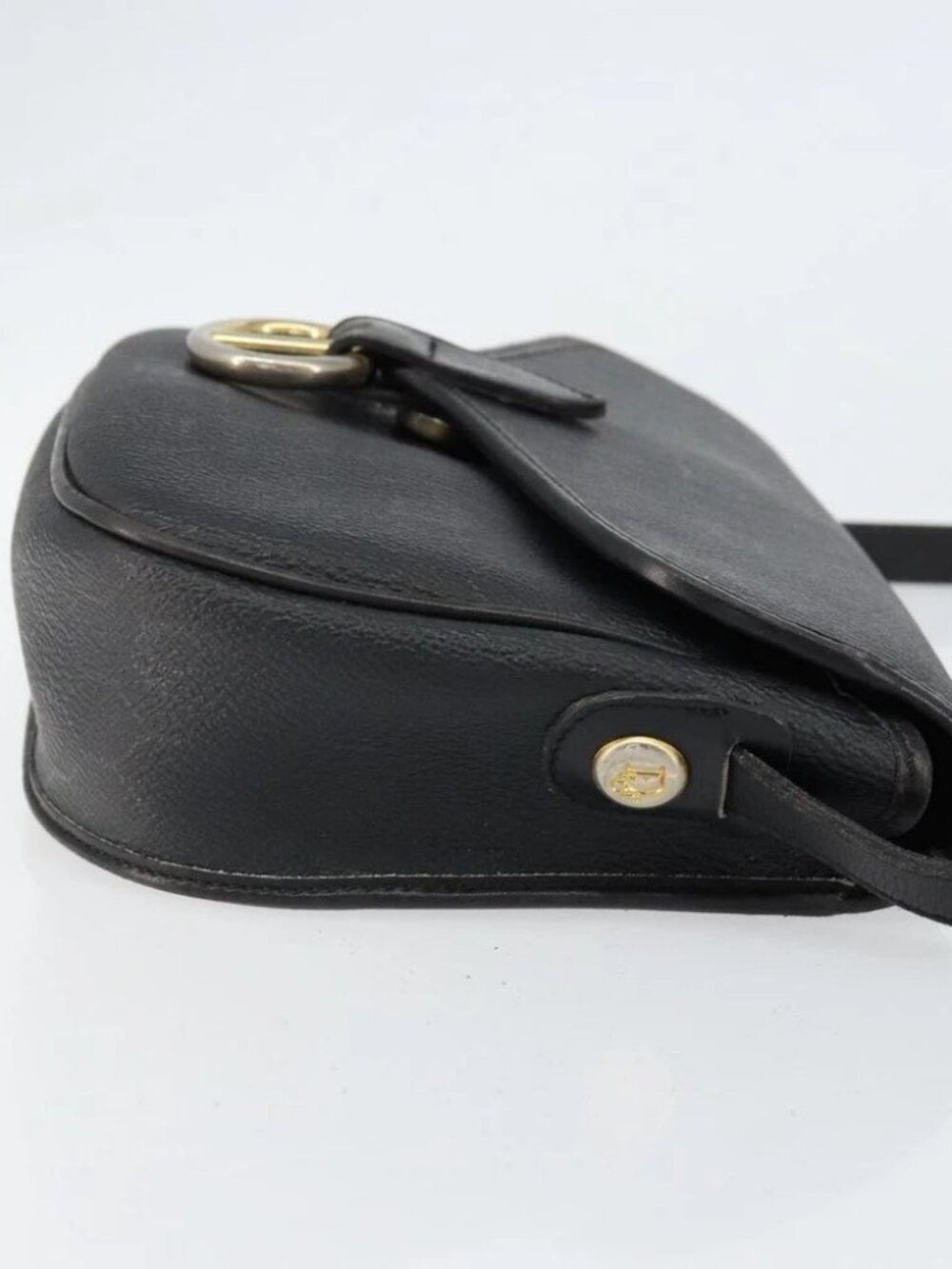 Christian Dior Honeycomb Canvas Shoulder Bag PVC Black Gold - Picture 5 of 16